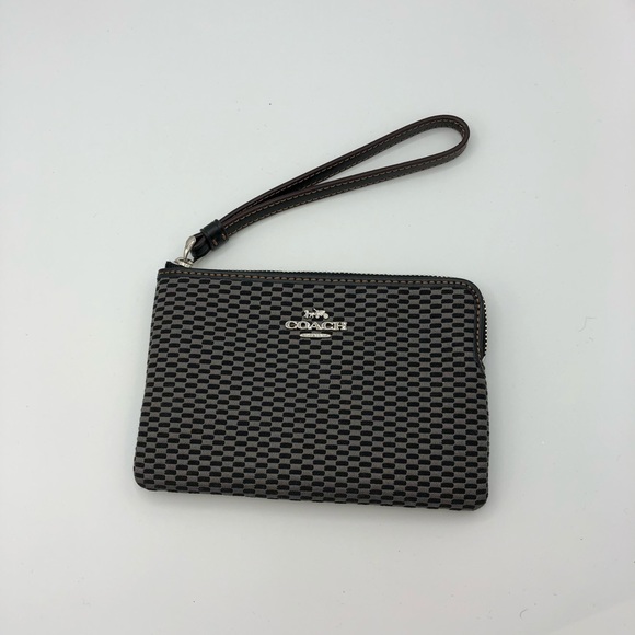 Coach Handbags - Coach | Wristlet Wallet Black and Grey Zip-Up